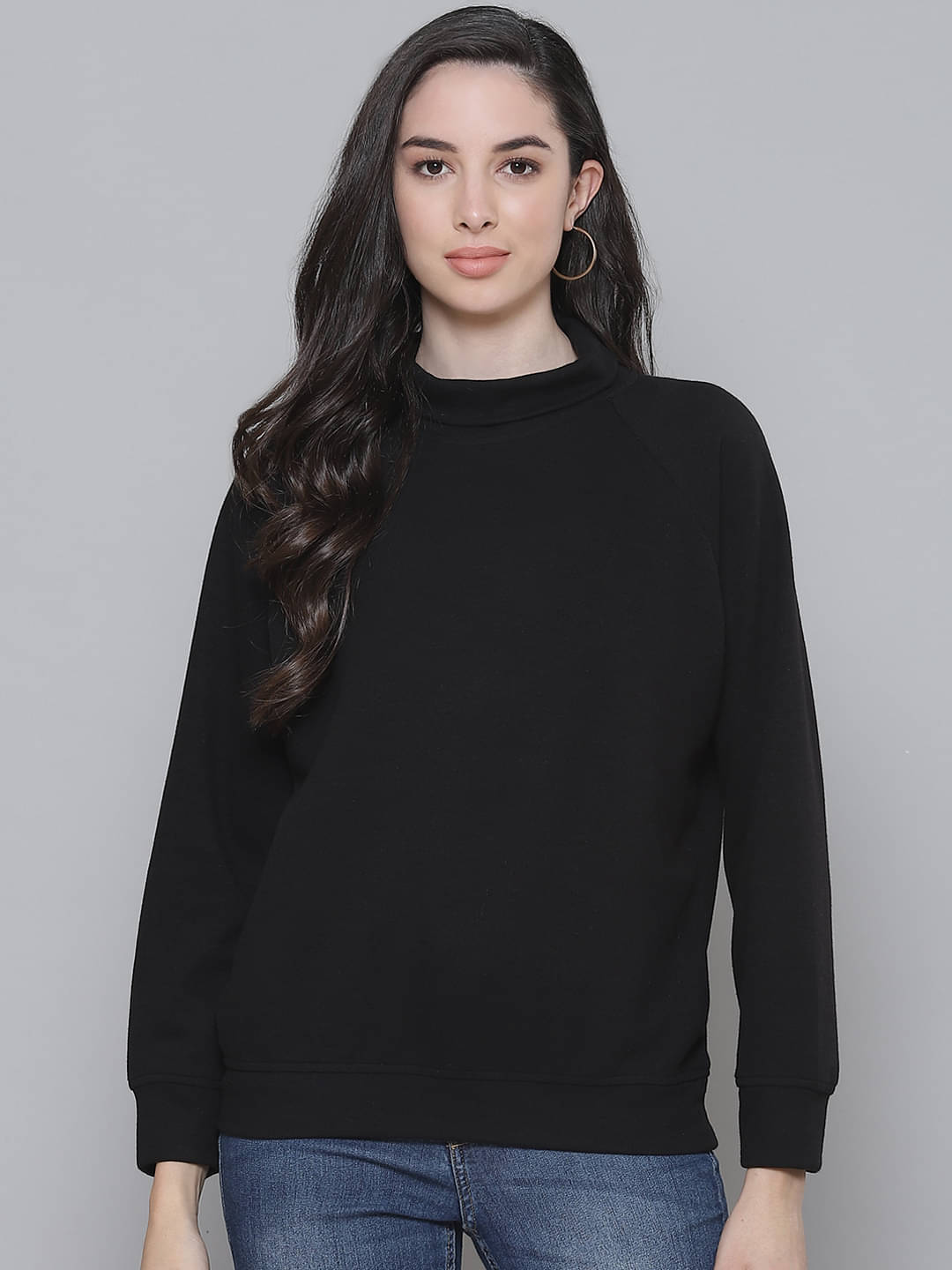     			Sassafras Women's Cotton Blend A-Line Top ( Black )