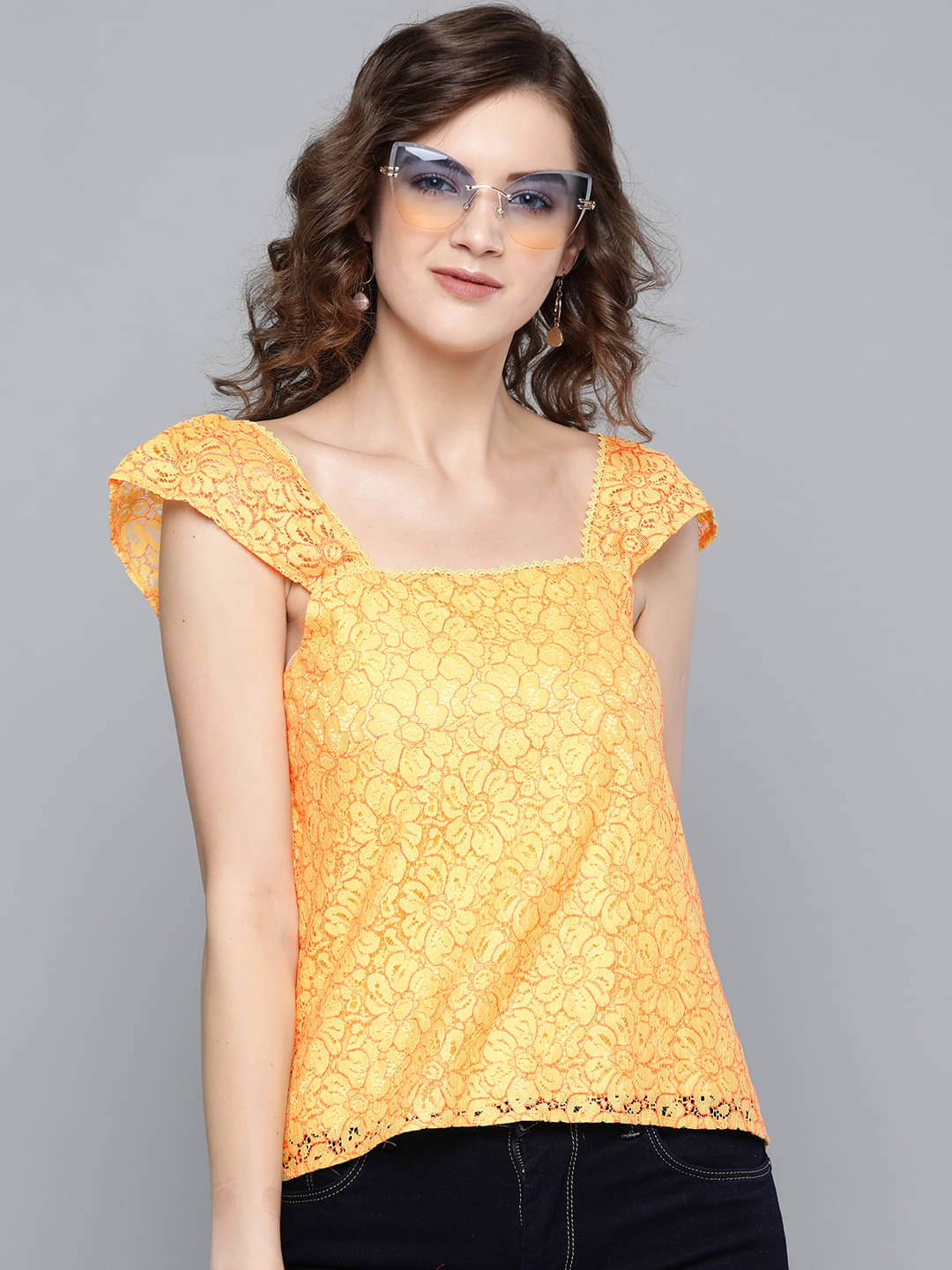     			Sassafras Women's Cotton Blend Regular Top ( Yellow )
