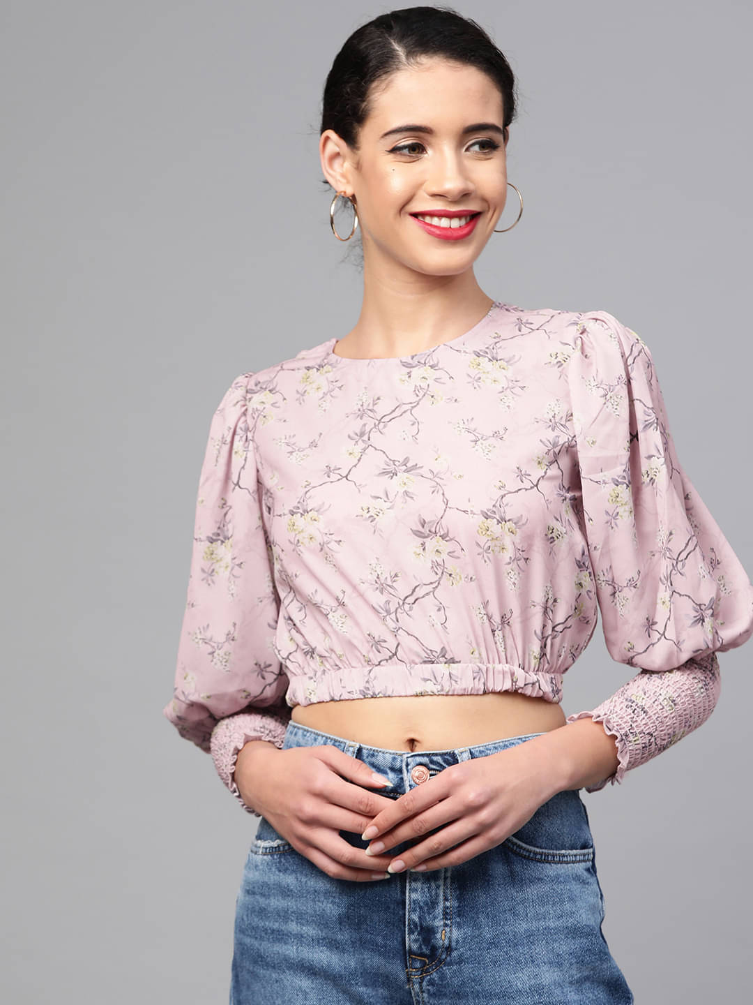     			Sassafras Women's Polyester Crop Top ( Purple )