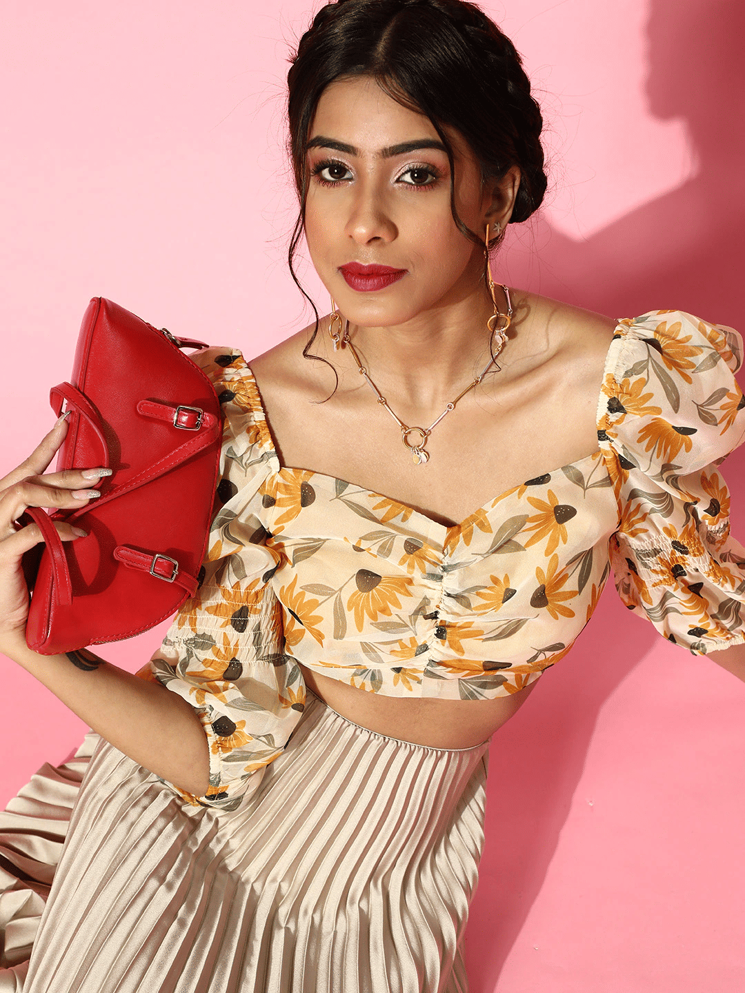 Sassafras Women's Polyester Crop Top ( Yellow ) Sassafras Women's Polyester Crop Top ( Yellow )