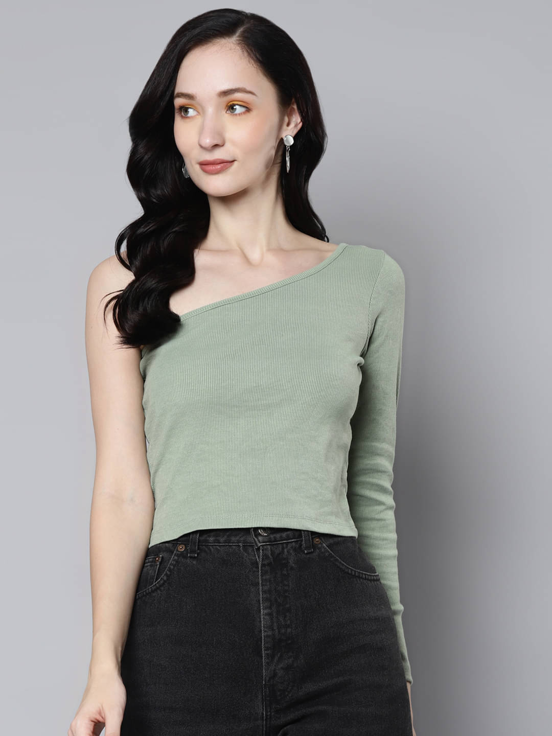     			Sassafras Women's Polyester Crop Top ( Olive )