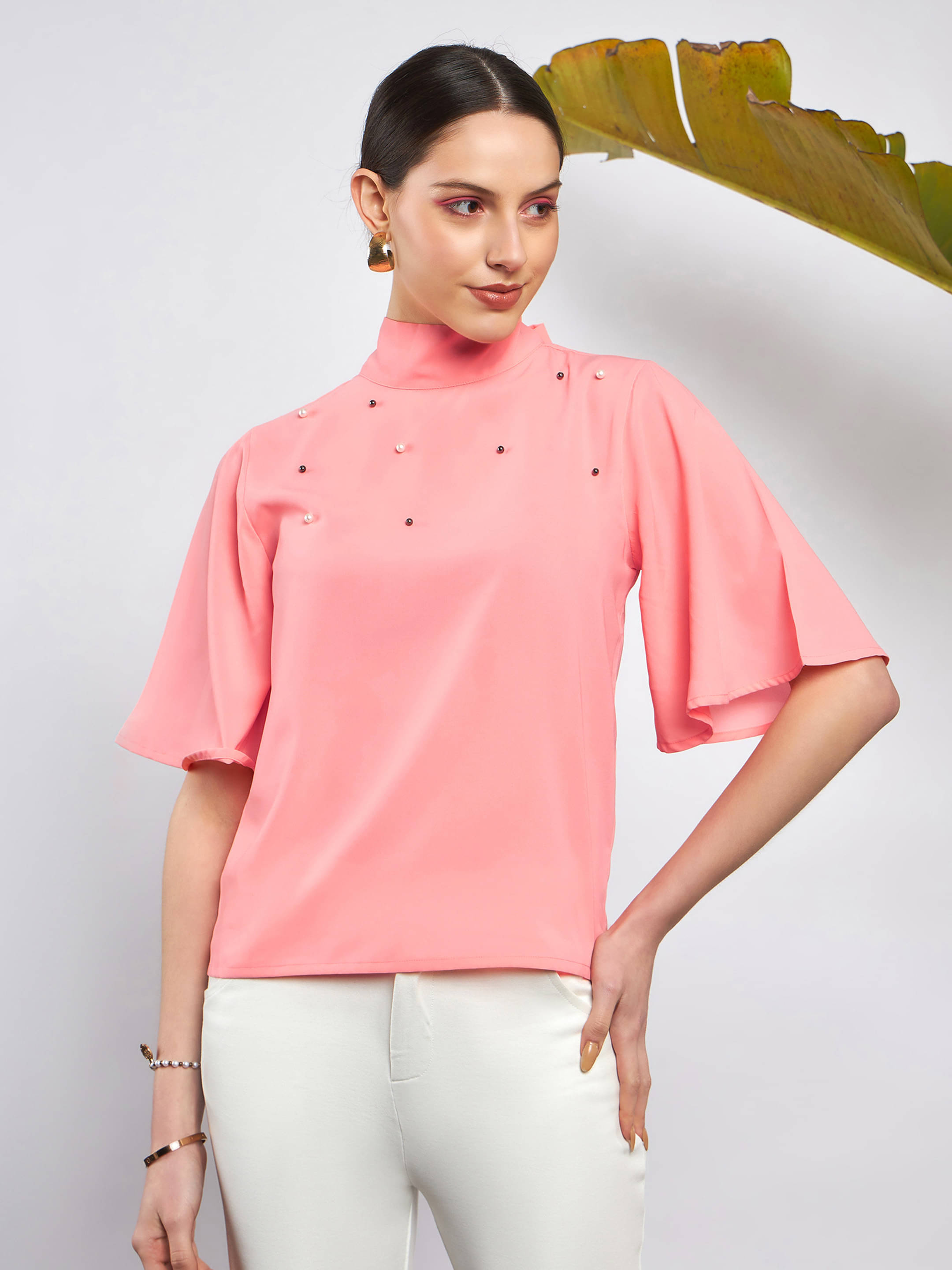     			Sassafras Women's Polyester Regular Top ( Peach )