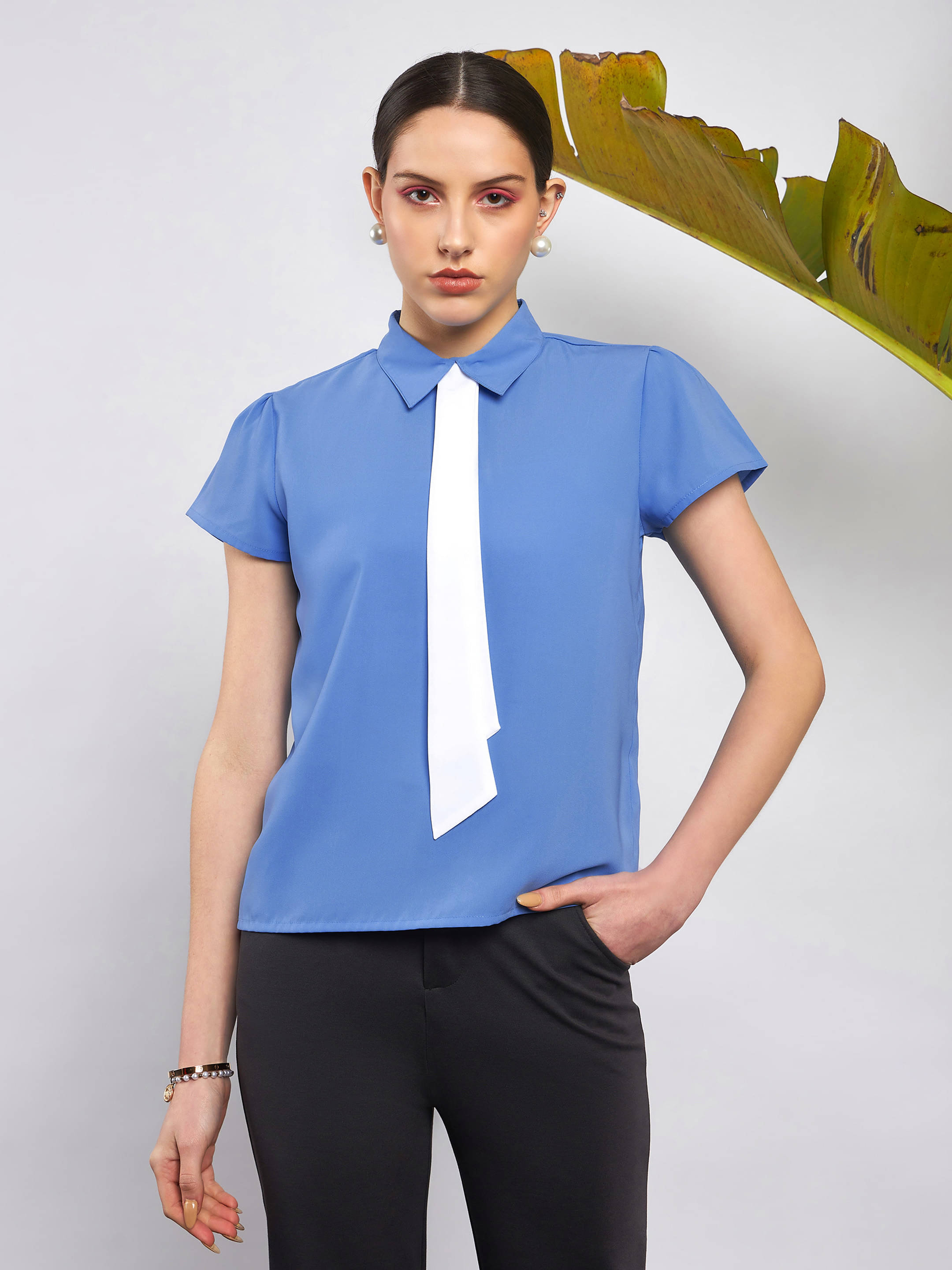 Sassafras Women's Polyester Regular Top ( Blue ) Sassafras Women's Polyester Regular Top ( Blue )