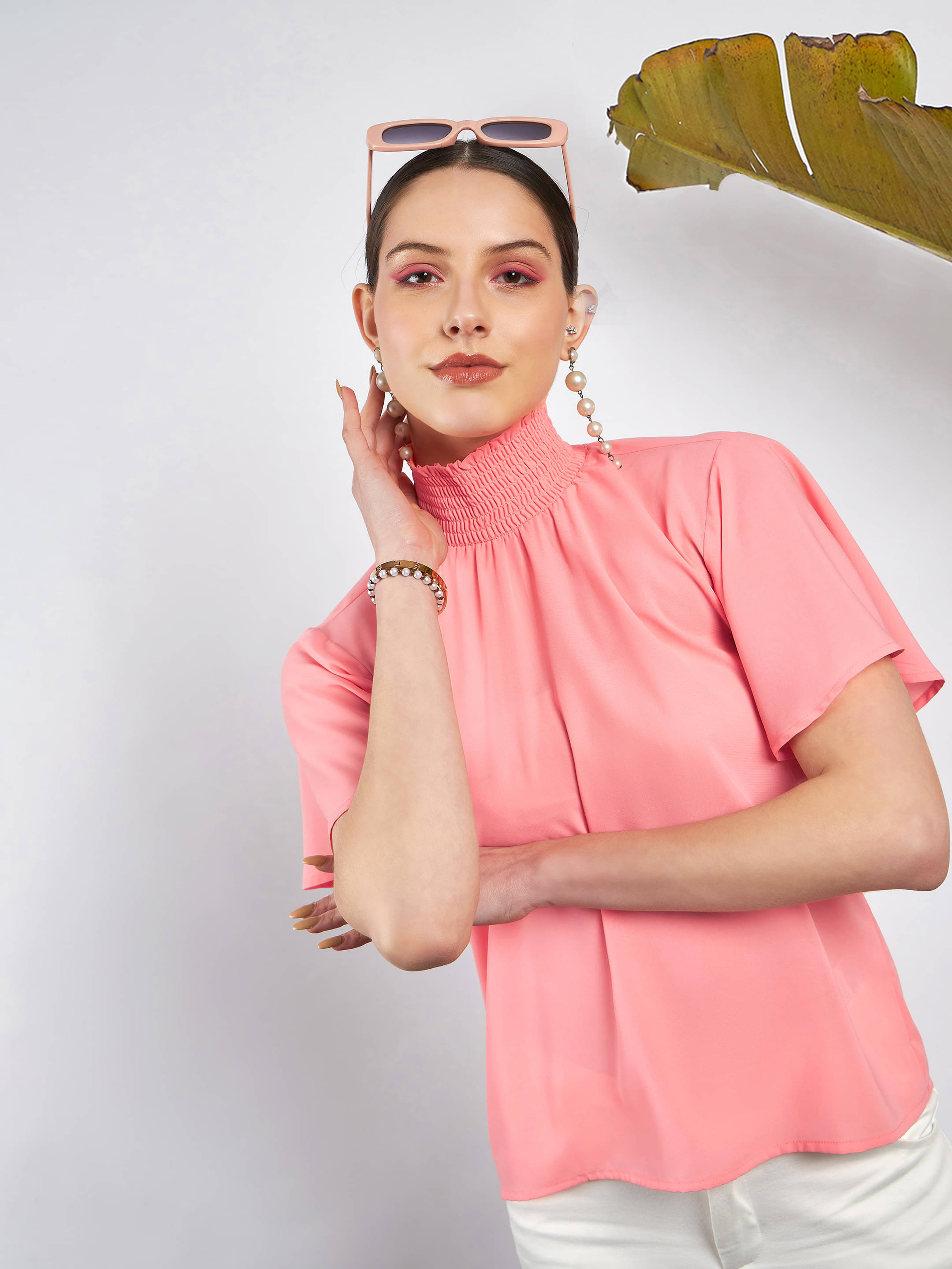     			Sassafras Women's Polyester Regular Top ( Peach )