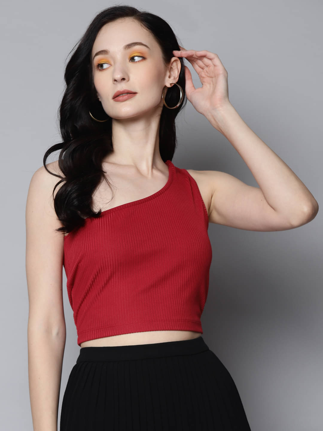     			Sassafras Women's Viscose Blend Crop Top ( Red )