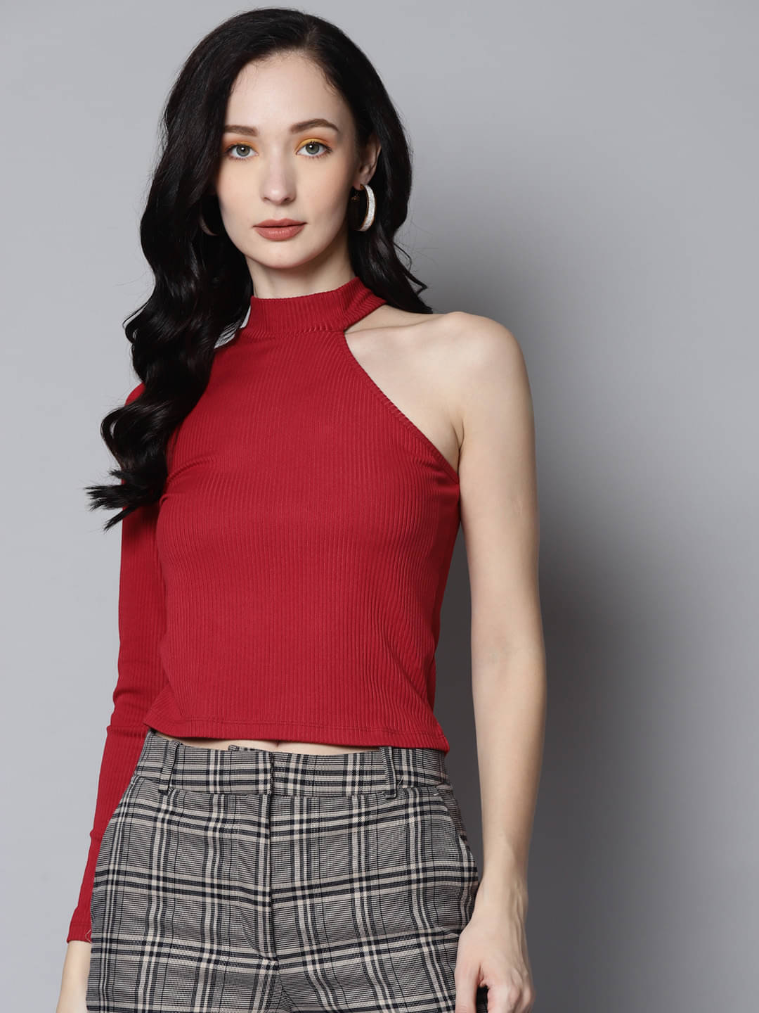     			Sassafras Women's Viscose Blend Crop Top ( Red )
