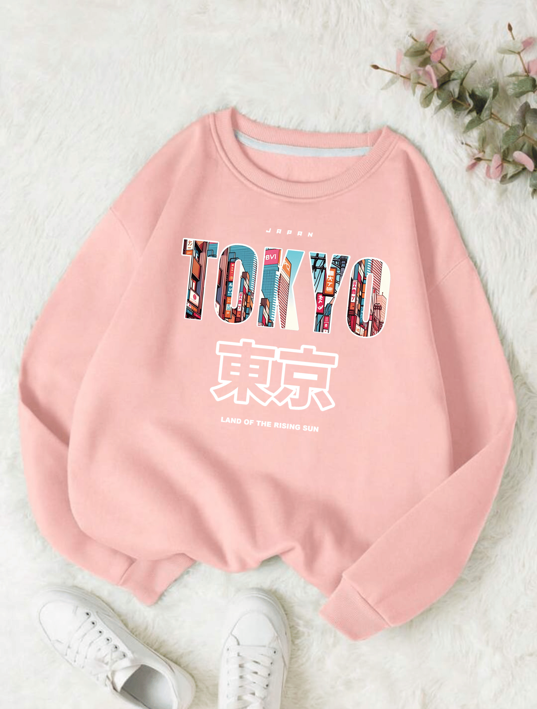     			THAWE PARIDHAN Women's Fleece Round Neck Sweatshirt ( Pink )
