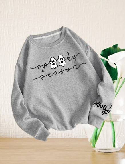     			THAWE PARIDHAN Women's Fleece Round Neck Sweatshirt ( Grey )