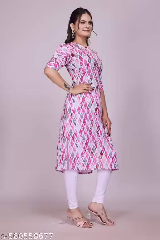 TRISHAZY Women Cotton Printed Straight Kurti ( Multicolor ) TRISHAZY Women Cotton Printed Straight Kurti ( Multicolor )
