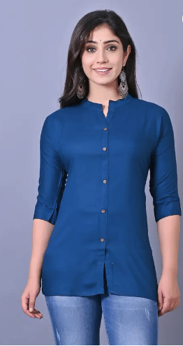     			URT Women Viscose Rayon Solid A-line Kurti ( Teal )