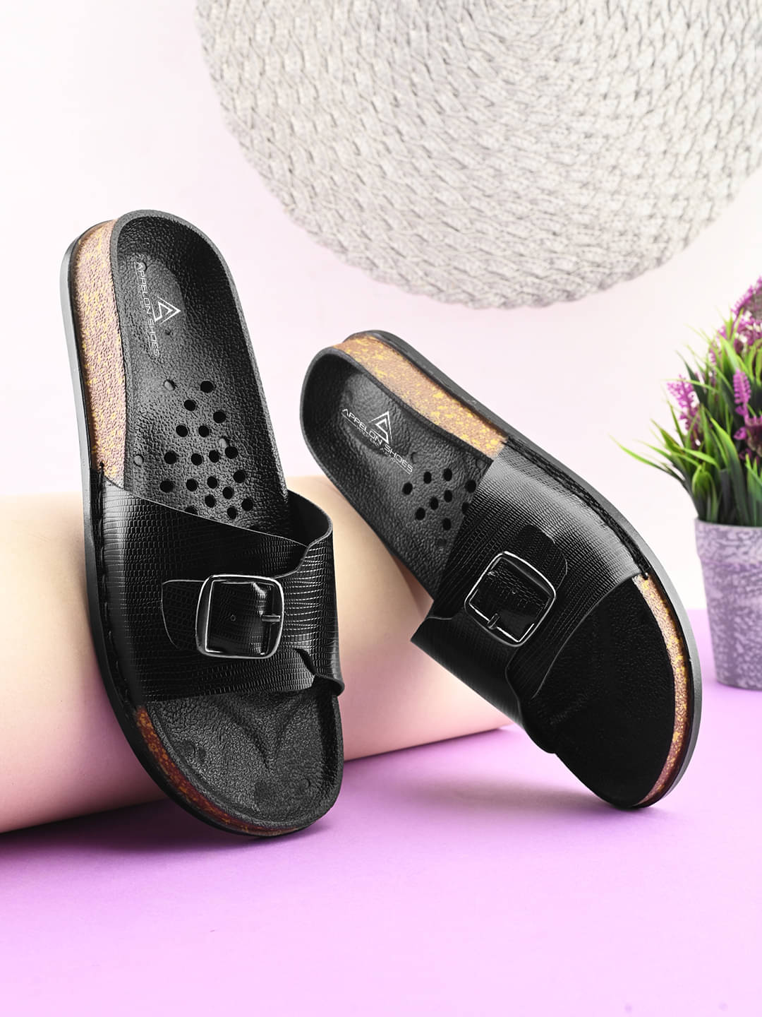     			APPELON Black Women's Flats