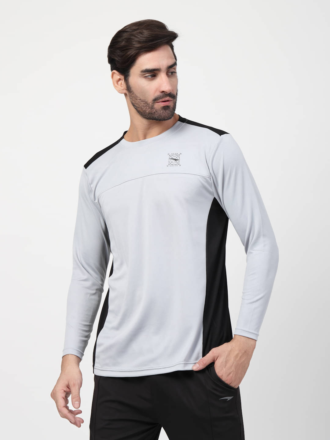     			ASIAN Men Polyester Regular Fit Colorblock T-Shirt ( Dark Grey )