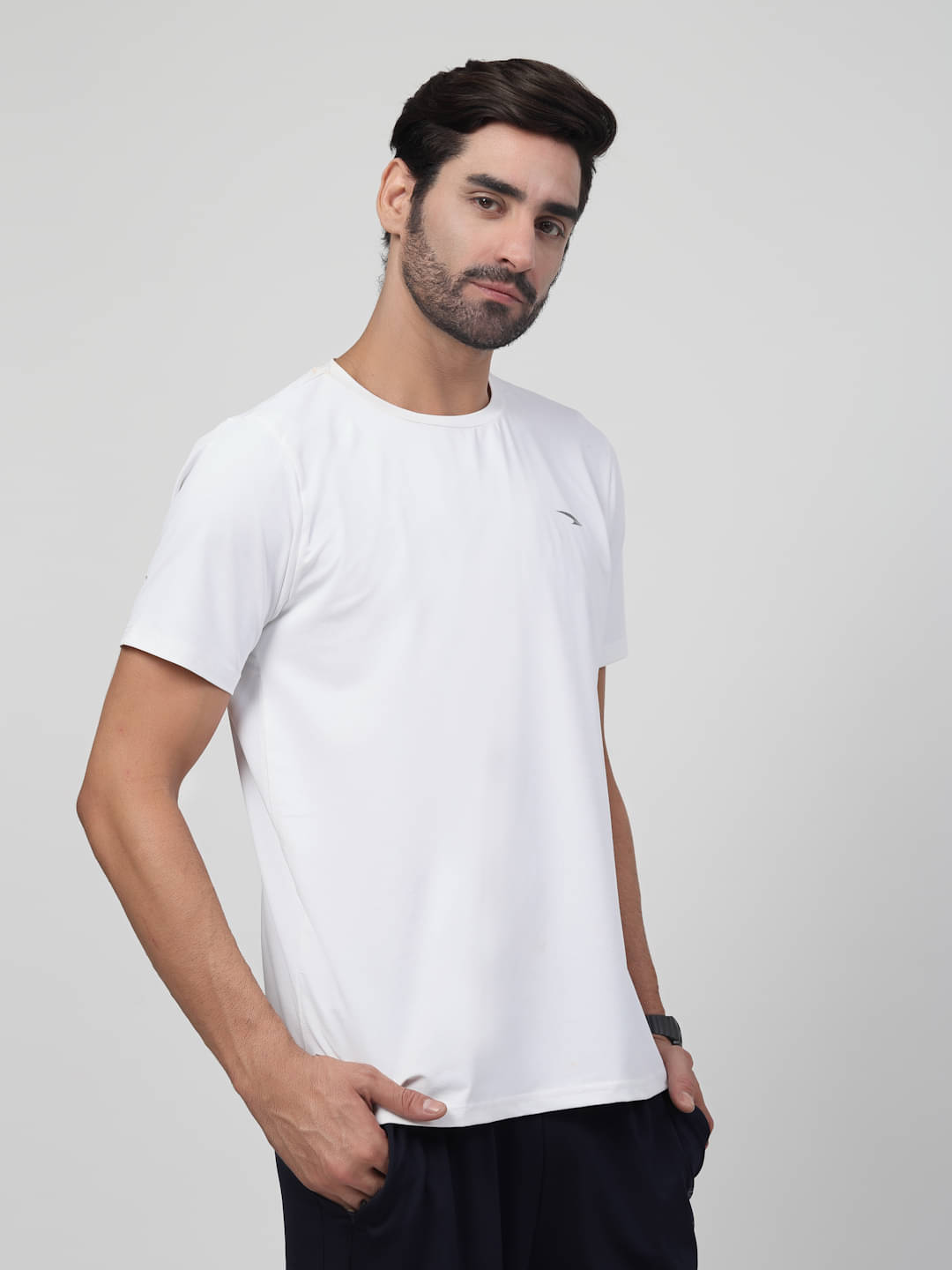     			ASIAN Men Polyester Regular Fit Solid T-Shirt ( White )