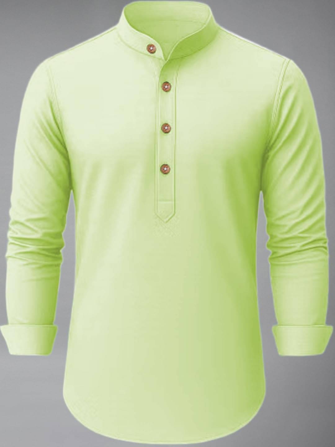     			BHUVIKOO Sea Green Cotton Blend Men's Shirt Style Kurta ( Pack of 1 )