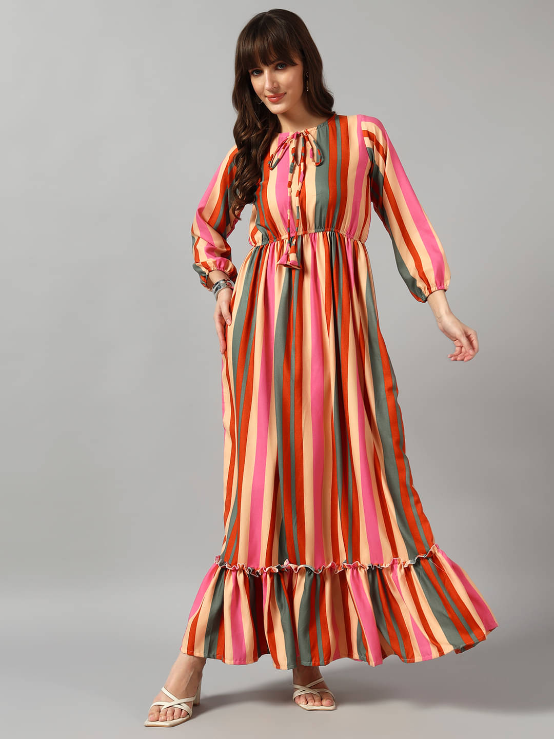 JASH CREATION Women Crepe Printed Fit & Flare Dress ( Multicolor ) JASH CREATION Women Crepe Printed Fit & Flare Dress ( Multicolor )