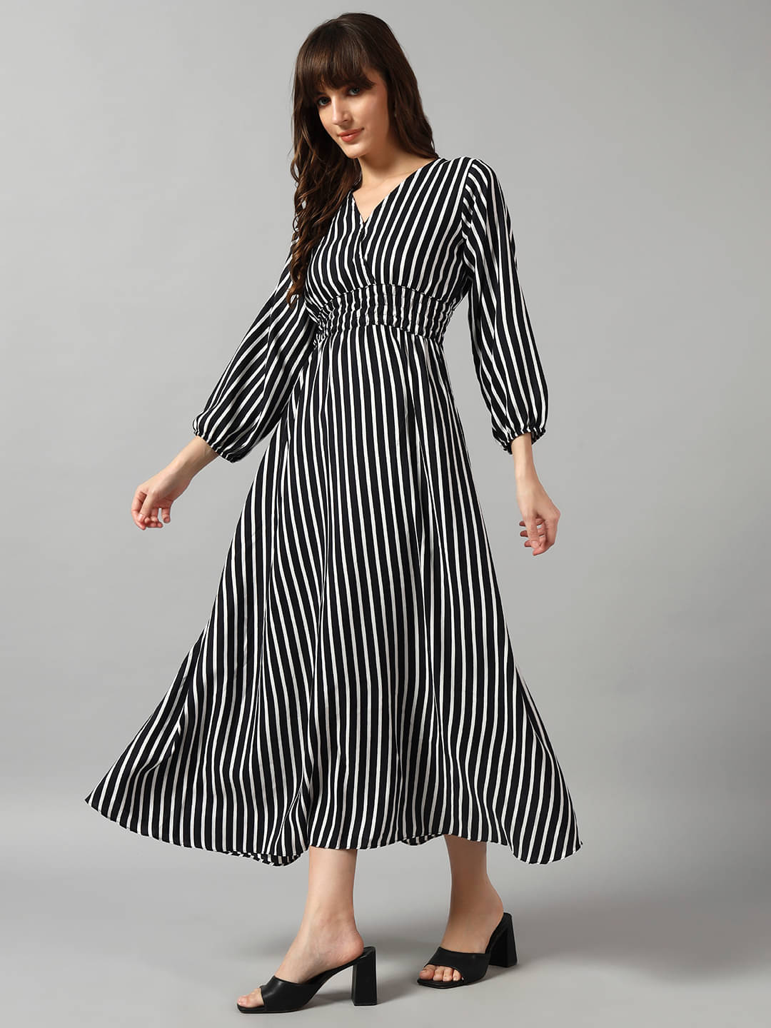     			JASH CREATION Women Crepe Printed Fit & Flare Dress ( White )