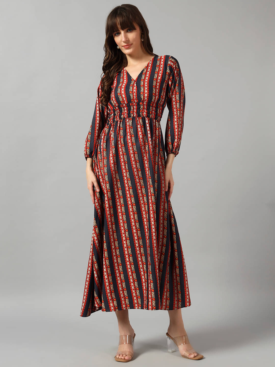     			JASH CREATION Women Crepe Printed Fit & Flare Dress ( Black )