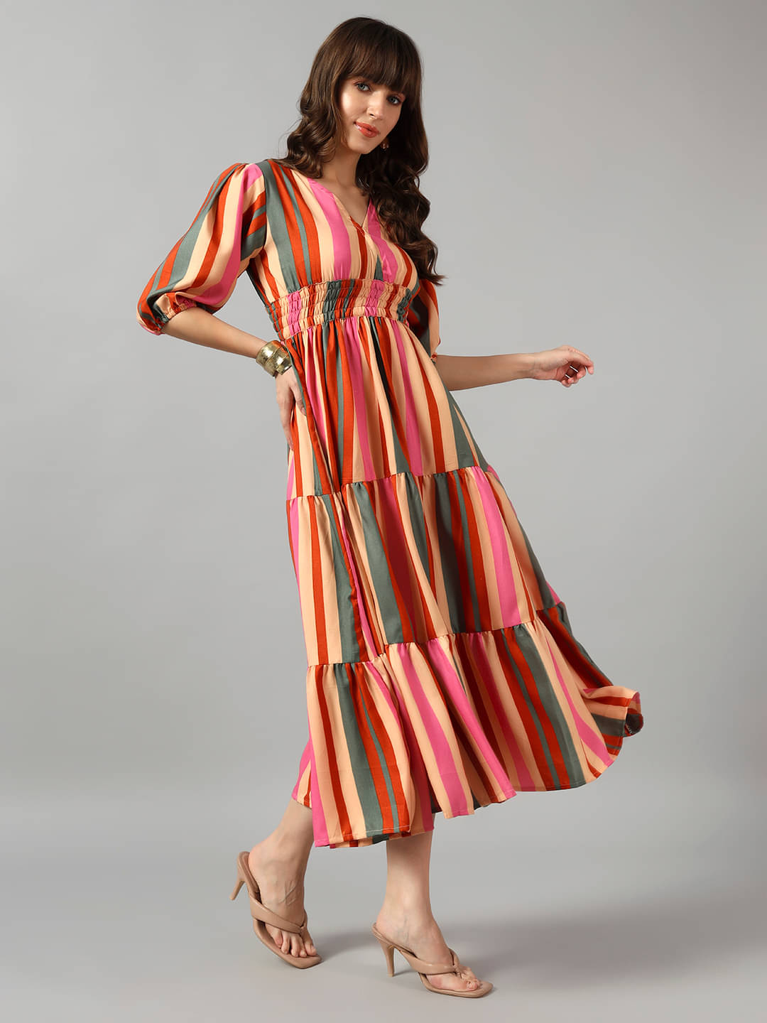     			JASH CREATION Women Crepe Printed Fit & Flare Dress ( Multicolor )
