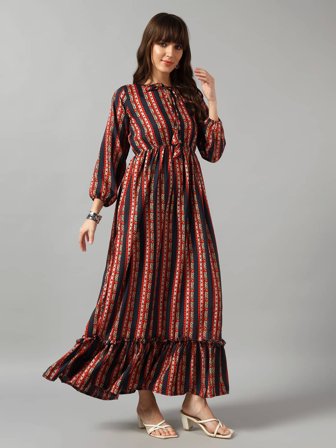     			JASH CREATION Women Crepe Printed Fit & Flare Dress ( Black )