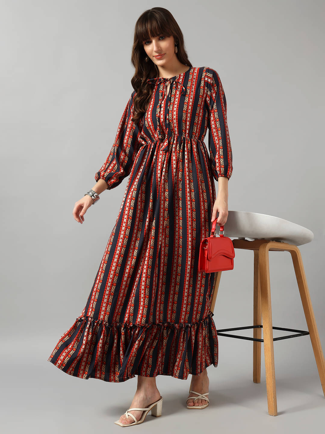     			JASH CREATION Women Crepe Printed Fit & Flare Dress ( Black )