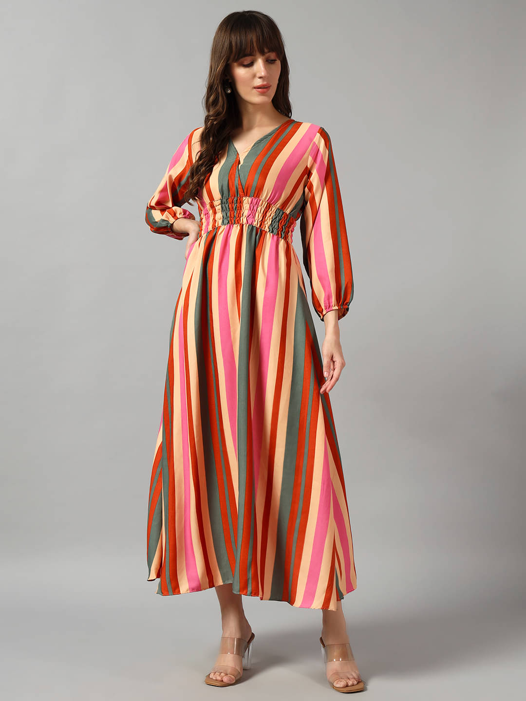     			JASH CREATION Women Crepe Printed Fit & Flare Dress ( Multicolor )