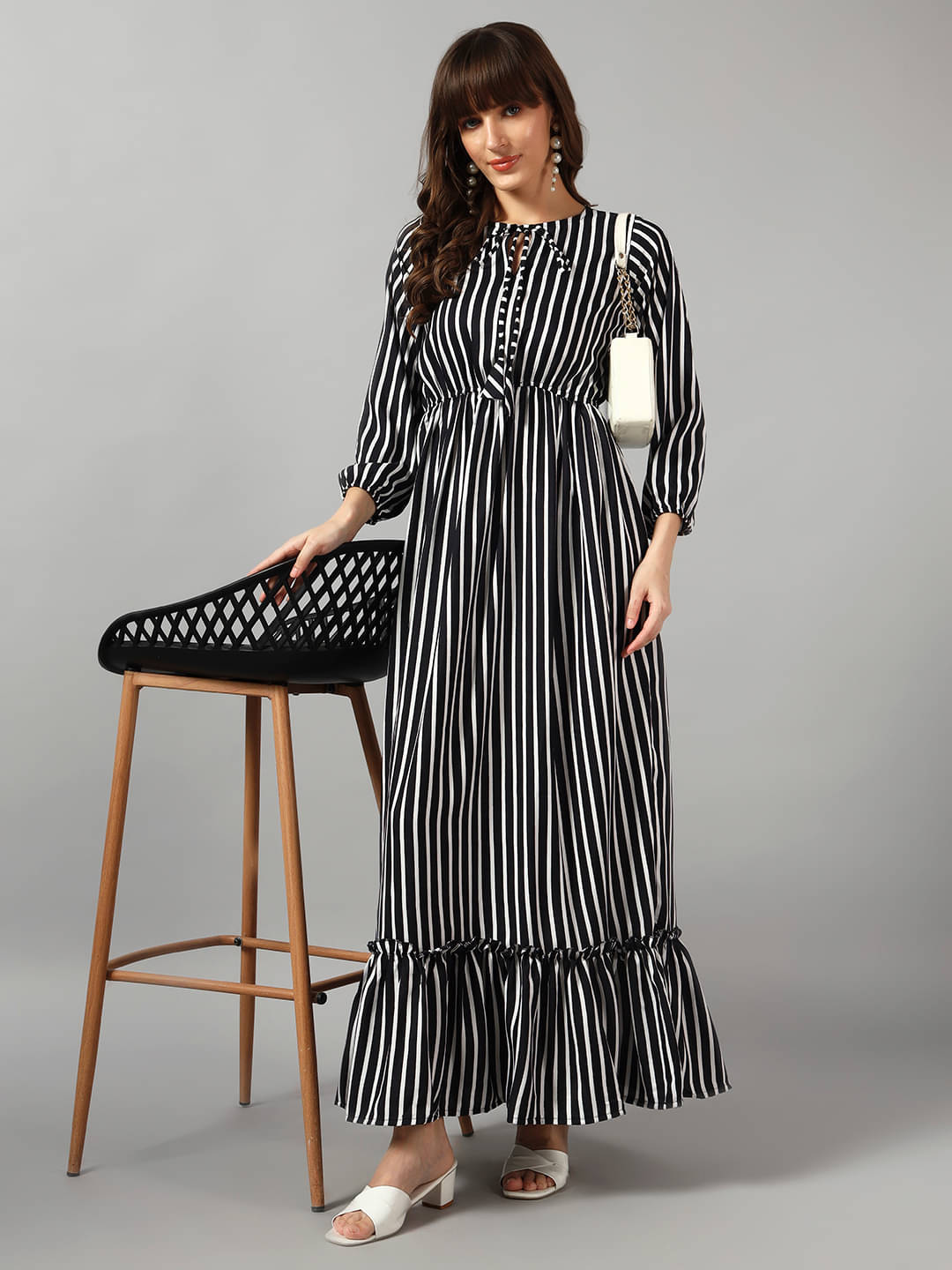     			JASH CREATION Women Crepe Printed Fit & Flare Dress ( White )