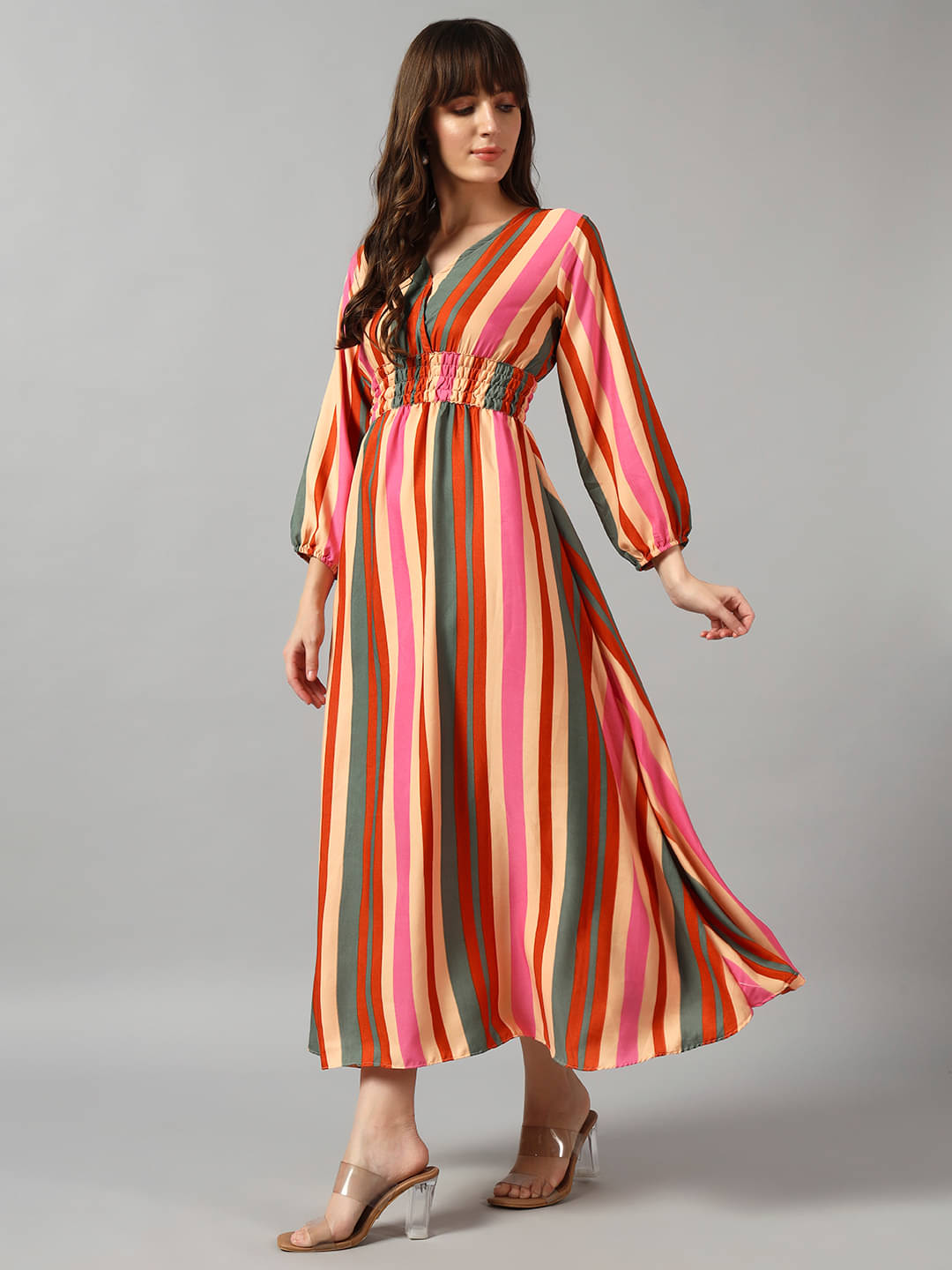     			JASH CREATION Women Crepe Printed Fit & Flare Dress ( Multicolor )