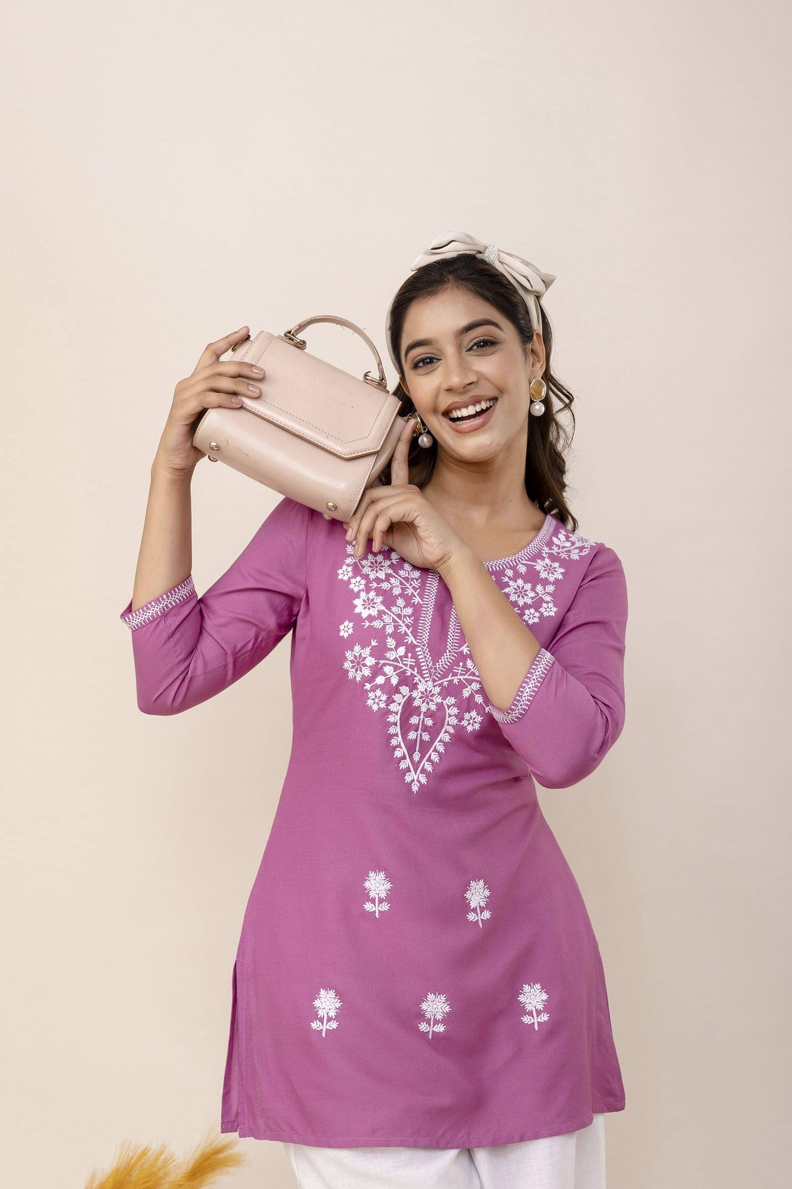     			Kimayra Women's Viscose Rayon Regular Top ( Purple )