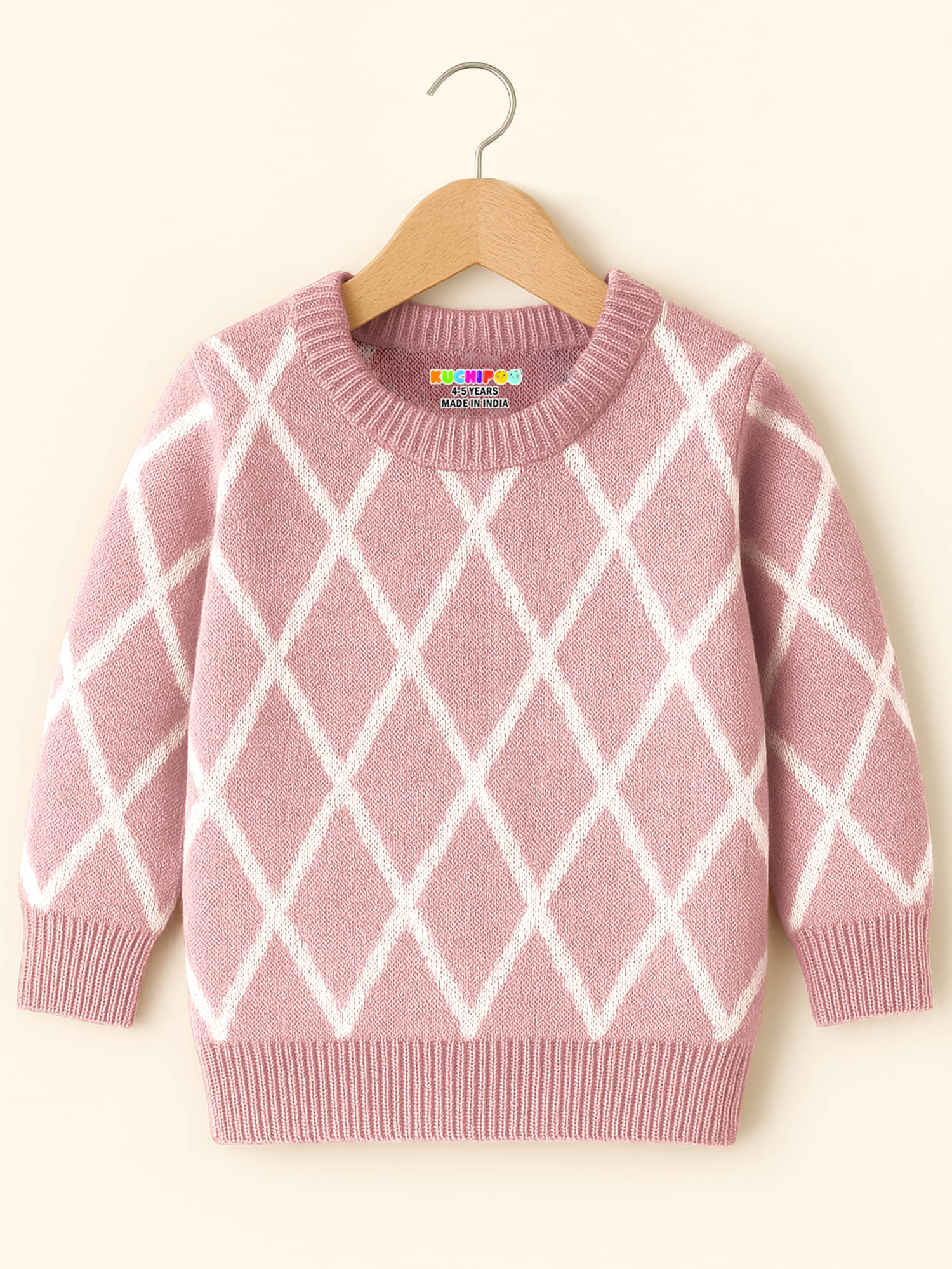     			Kuchipoo Girls Polyester Sweaters ( Pack of 1 , Light Pink )