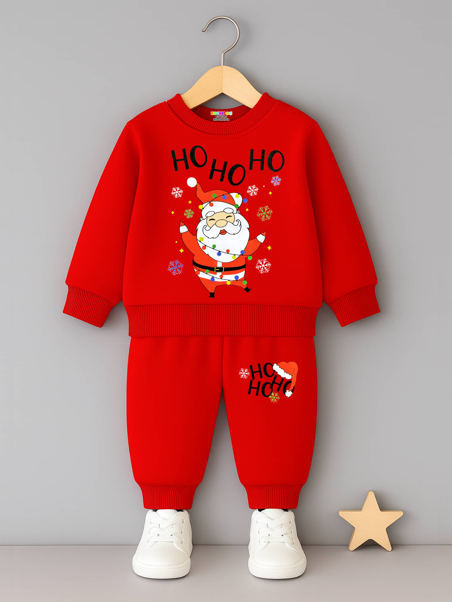     			Kuchipoo Pack of 1 Boys Fleece Sweatshirt & Trackpant Set ( Red )
