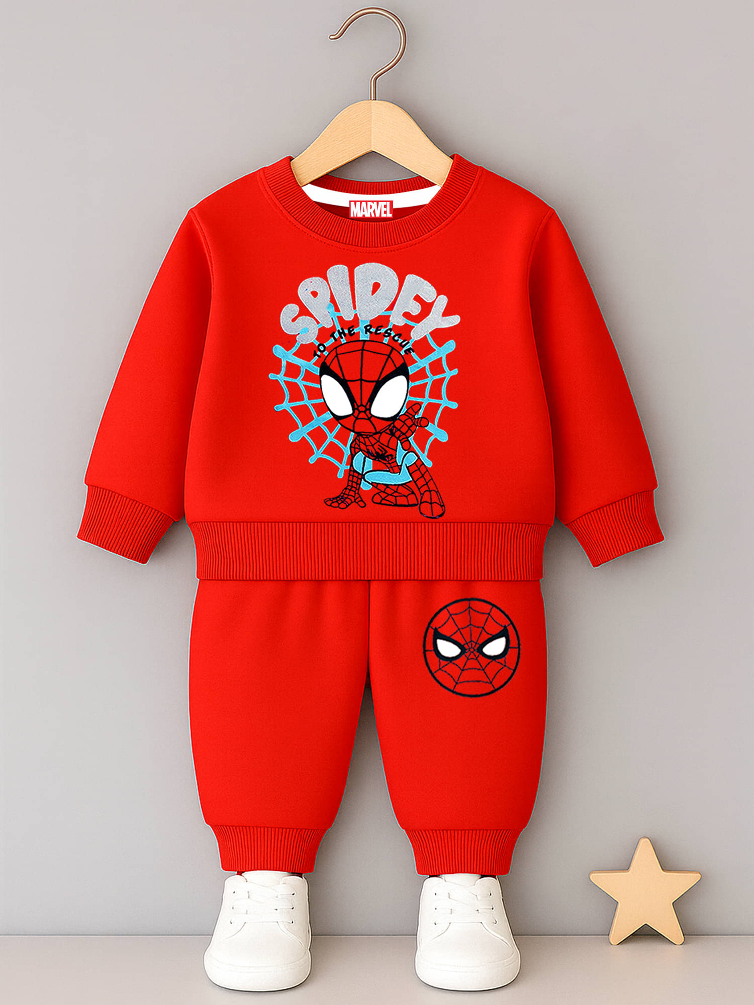     			Kuchipoo Pack of 1 Boys Fleece Sweatshirt & Trackpant Set ( Red )