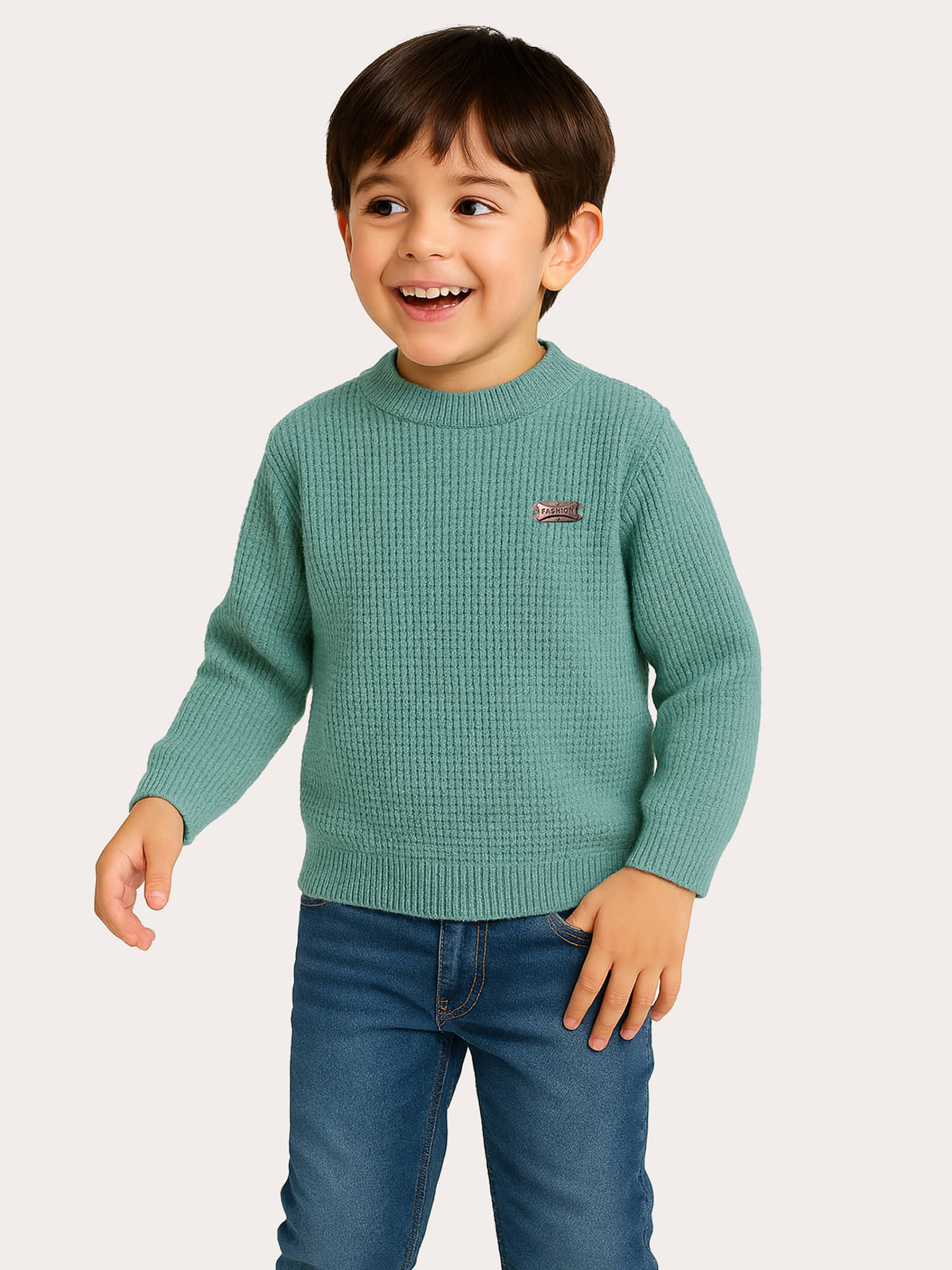 Kuchipoo Pack of 1 Boys Polyester Sweater ( Green )