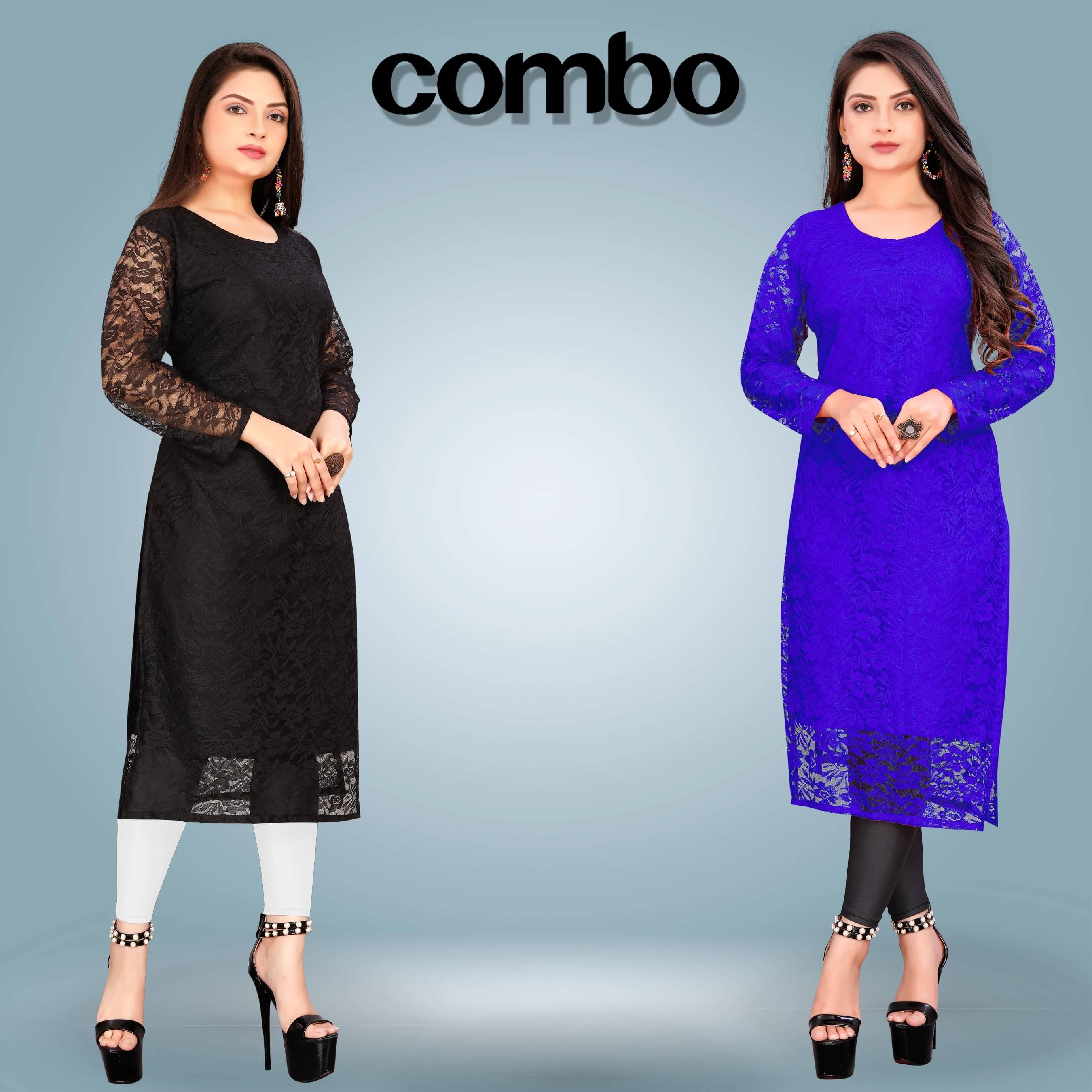     			Lakshya Fashion Women Net Printed Straight Kurti ( Multicolor )