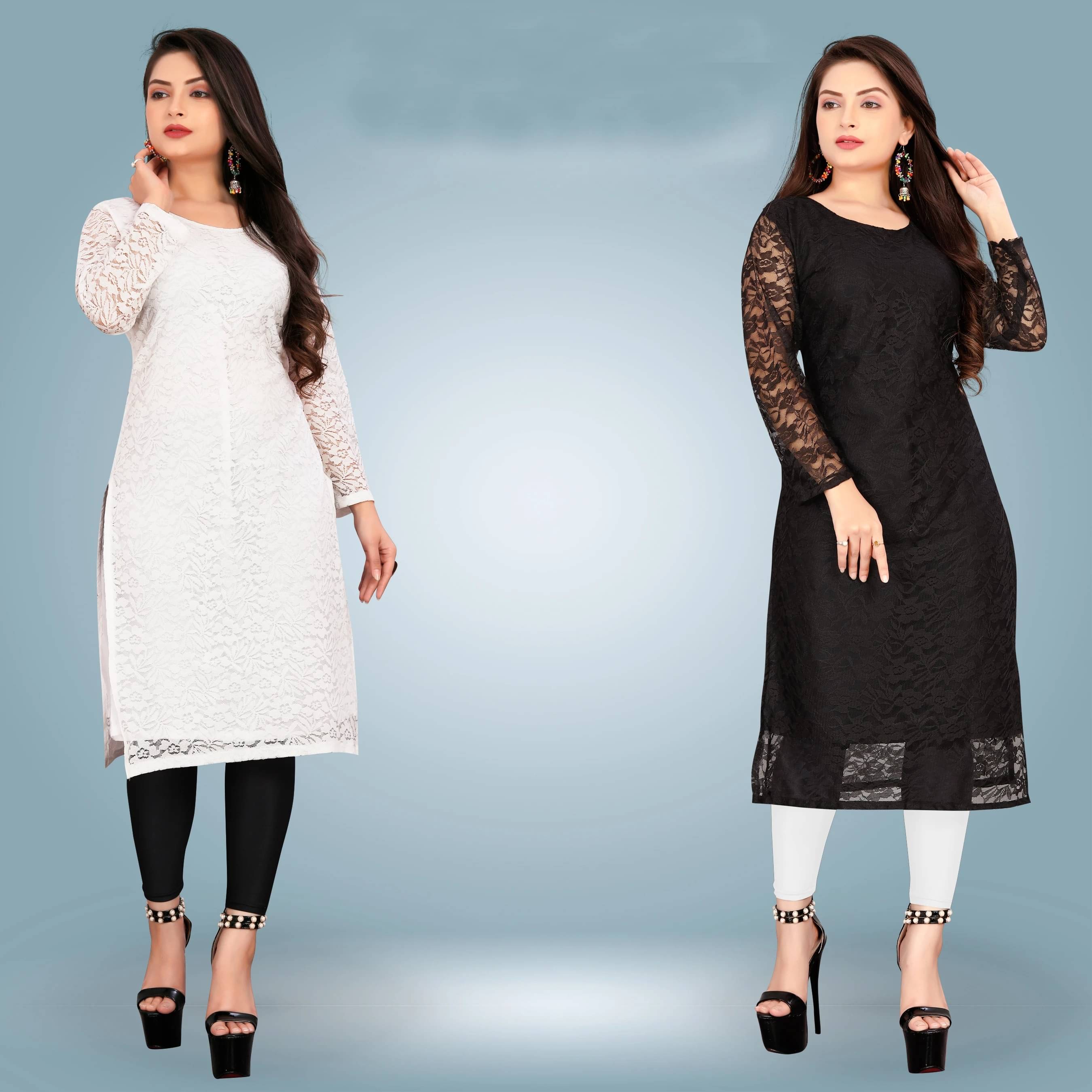     			Lakshya Fashion Women Net Printed Straight Kurti ( Multicolor )