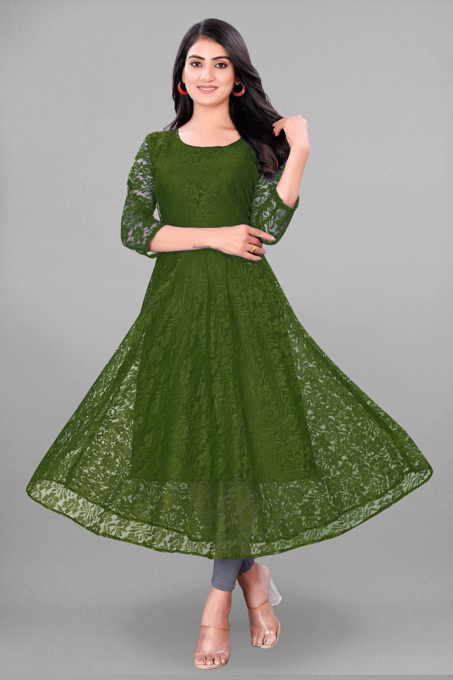     			Lakshya Fashion Women Net Printed Anarkali Kurti ( Dark Green )