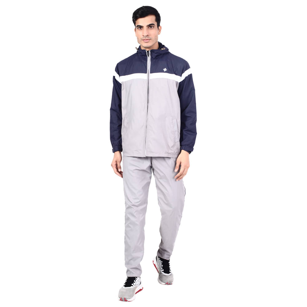     			NU9 Grey Polyester Regular Fit Men's Tracksuit ( Pack of 1 )