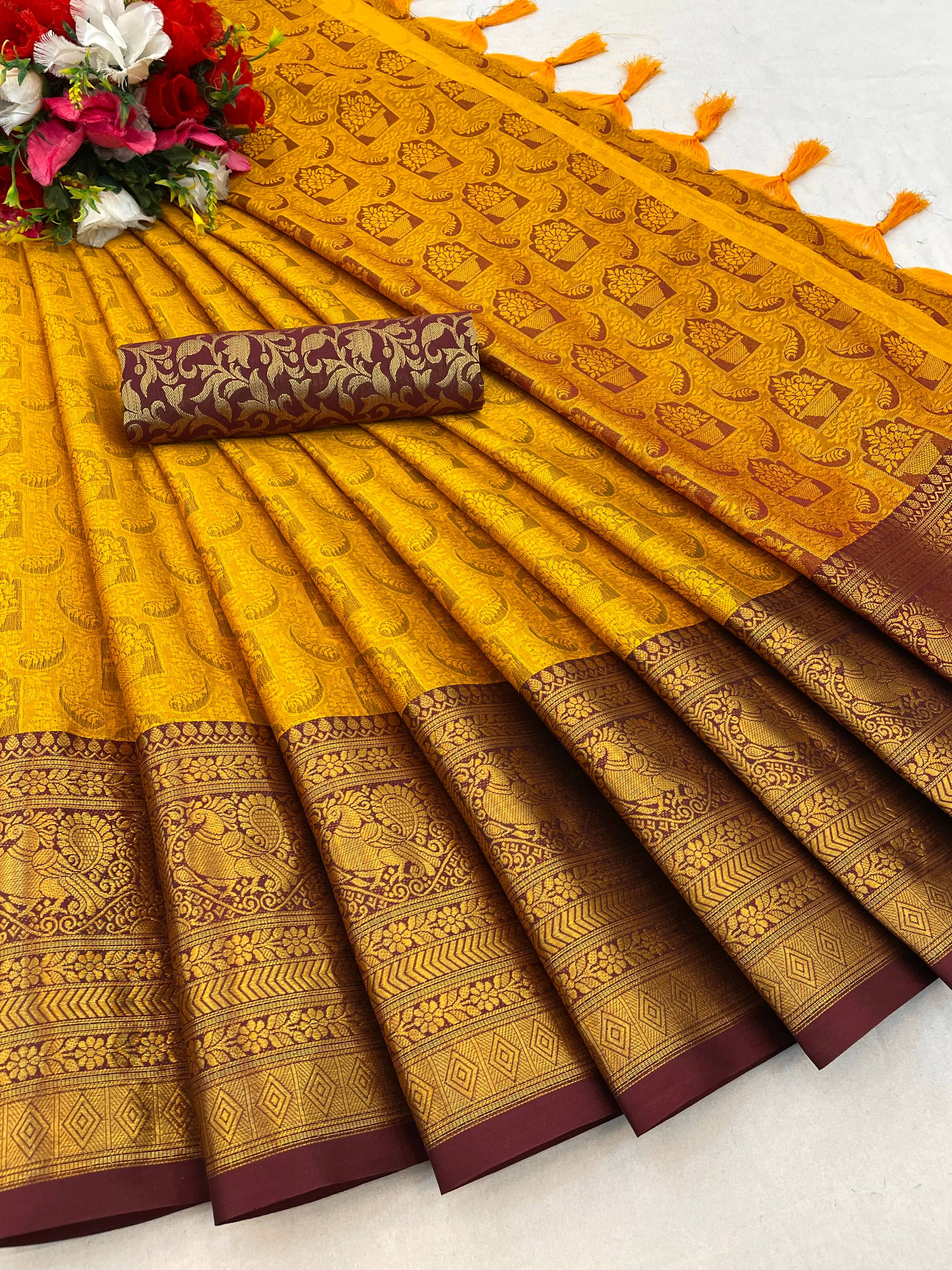 SATVASHIV Art Silk Woven Regular Saree With Unstitched Blouse Piece ( Multicolor ) SATVASHIV Art Silk Woven Regular Saree With Unstitched Blouse Piece ( Multicolor )