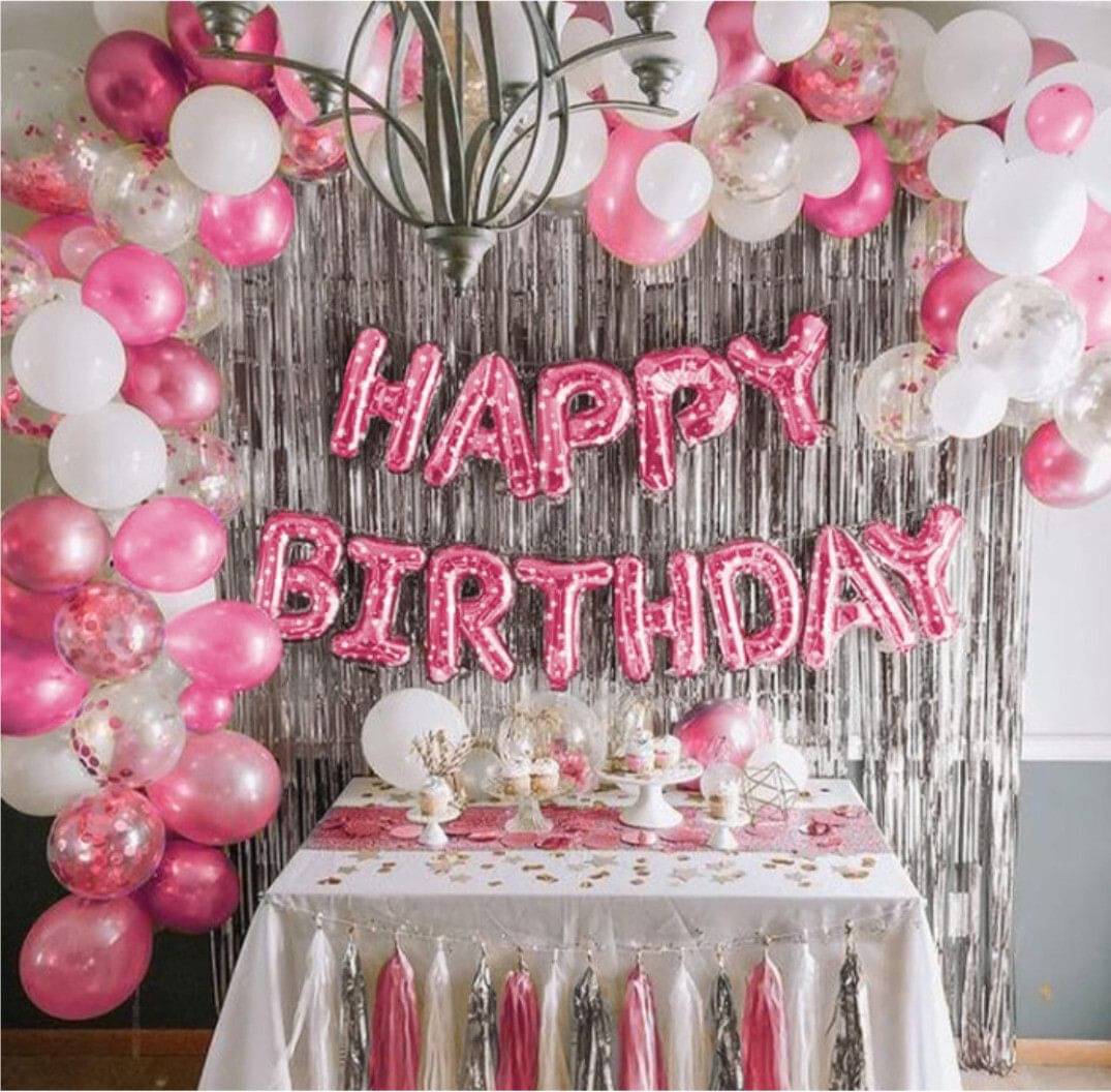38 Pcs Happy Birthday Decoration Kit Combo - Pink Happy Birthday Letters 38 Pcs Happy Birthday Decoration Kit Combo - Pink Happy Birthday Letters
