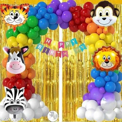 40pcs Jungle Theme Birthday Kit with Banner, Animal Foil & Multicolor Balloons 40pcs Jungle Theme Birthday Kit with Banner, Animal Foil & Multicolor Balloons