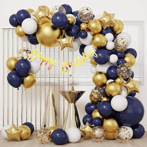 63pcs Birthday Kit with Banner, Golden Confetti, Star Foil & Blue Balloons 63pcs Birthday Kit with Banner, Golden Confetti, Star Foil & Blue Balloons