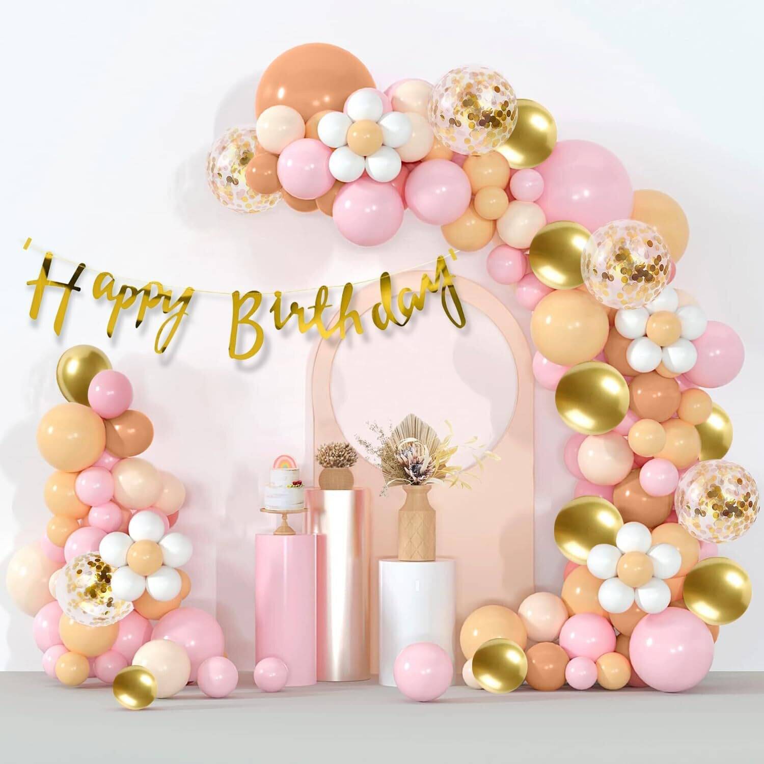 63pcs Birthday Kit with Multicolor Banner, Golden Confetti & Pastel Balloons 63pcs Birthday Kit with Multicolor Banner, Golden Confetti & Pastel Balloons