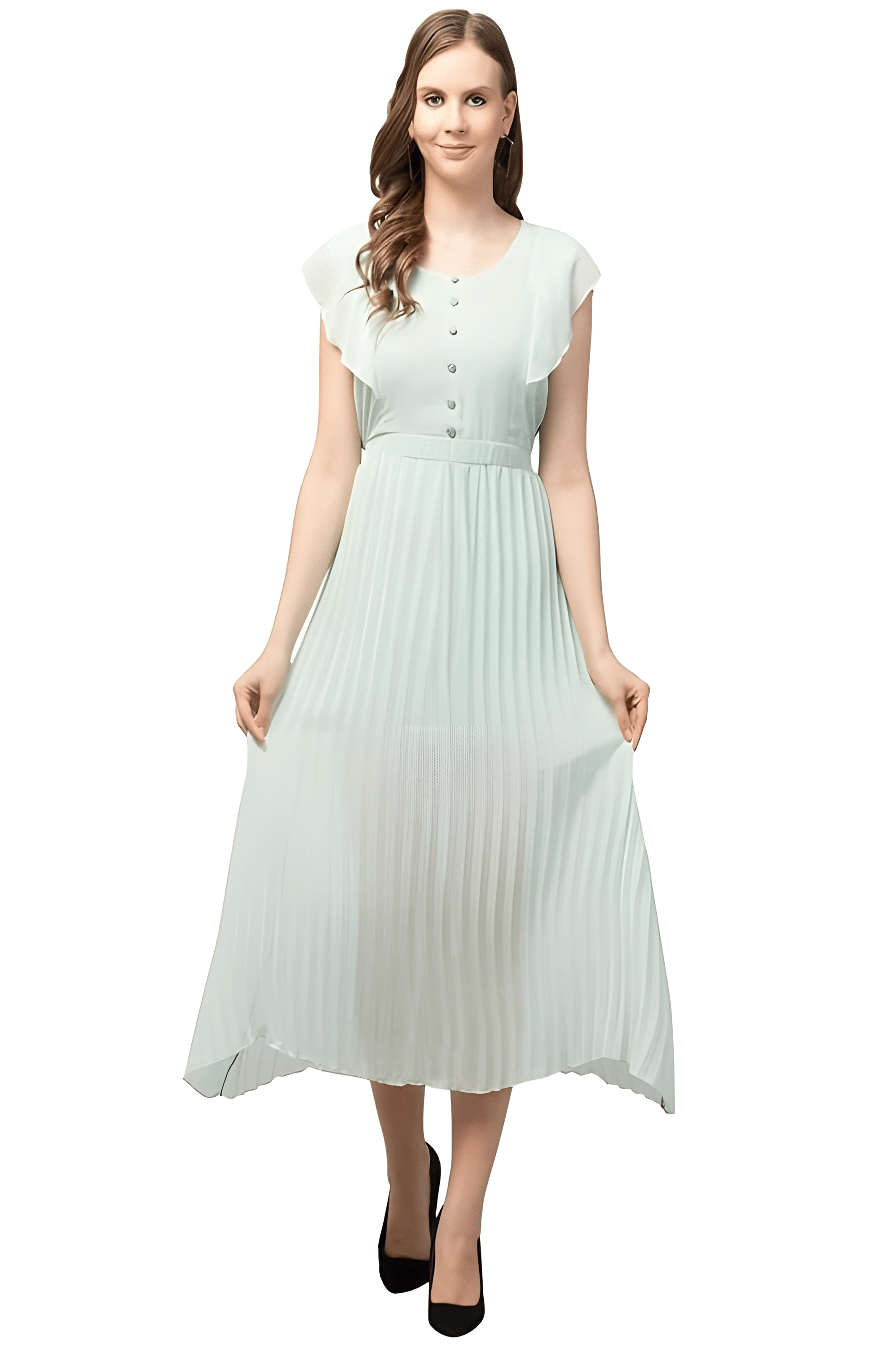 ATIMUNA Women Polyester Solid A-line Dress ( Lime Green ) ATIMUNA Women Polyester Solid A-line Dress ( Lime Green )