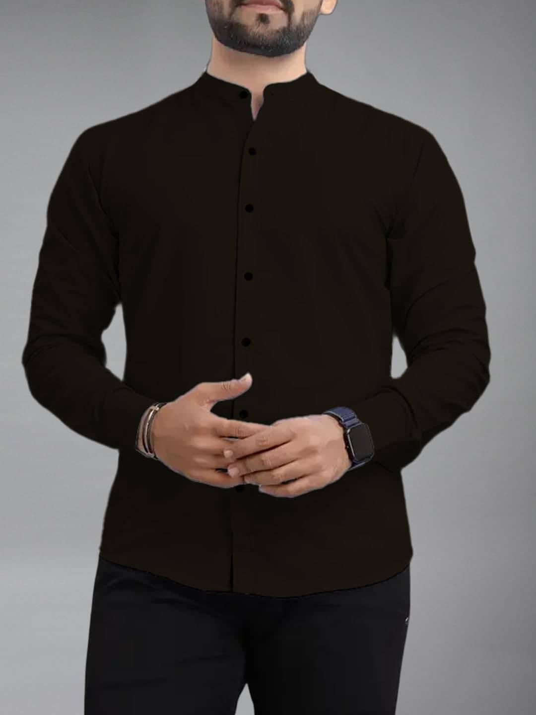 BHUVIKOO Cotton Blend Slim Fit Solids Full Sleeves Men's Casual Shirt - Black ( Pack of 1 ) BHUVIKOO Cotton Blend Slim Fit Solids Full Sleeves Men's Casual Shirt - Black ( Pack of 1 )
