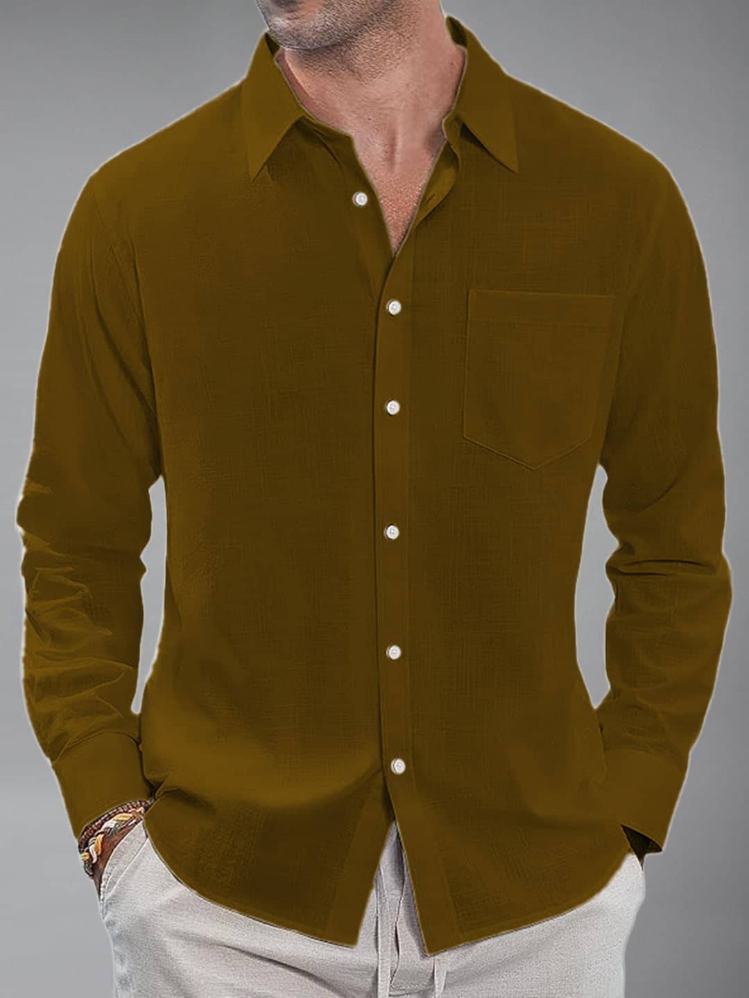 BHUVIKOO Cotton Blend Slim Fit Solids Full Sleeves Men's Casual Shirt - Maroon ( Pack of 1 )