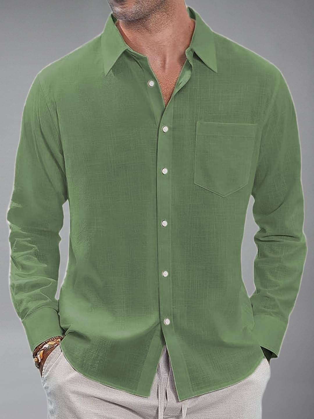 BHUVIKOO Cotton Blend Slim Fit Solids Full Sleeves Men's Casual Shirt - Khaki ( Pack of 1 )     			BHUVIKOO Cotton Blend Slim Fit Solids Full Sleeves Men's Casual Shirt - Khaki ( Pack of 1 )