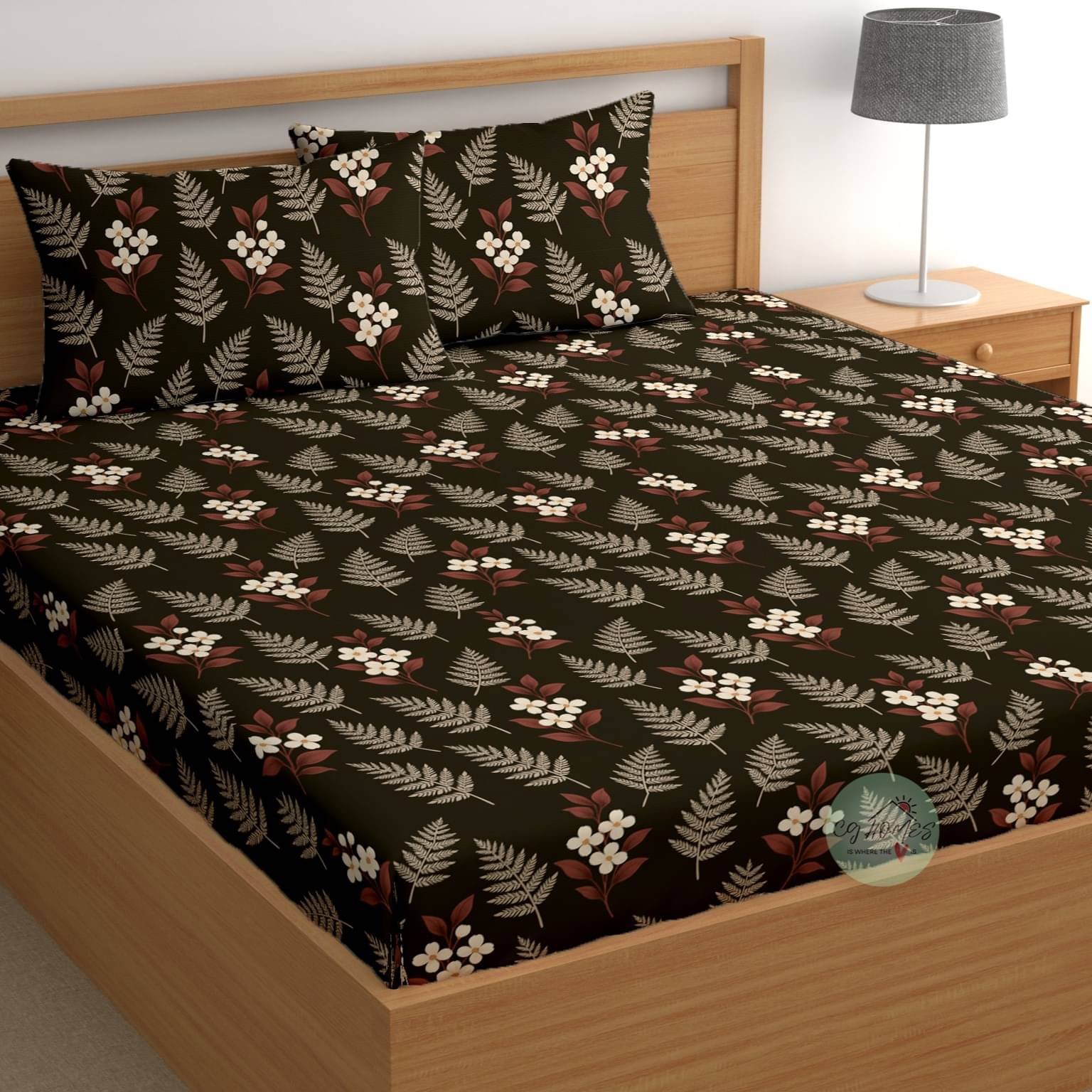 CG HOMES Cotton 1 Double Bedsheet with 2 Pillow Covers ( Brown Dark ) CG HOMES Cotton 1 Double Bedsheet with 2 Pillow Covers ( Brown Dark )