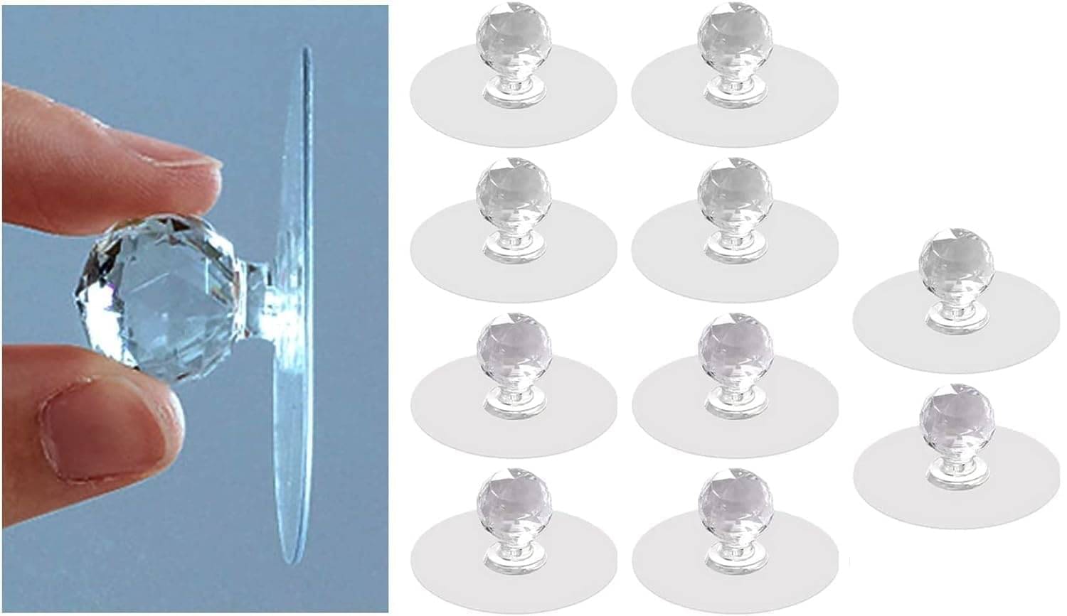 Diamond Crystal Shaped Strong Sticker Sticky Heavy Duty Wall Hooks Diamond Crystal Shaped Strong Sticker Sticky Heavy Duty Wall Hooks