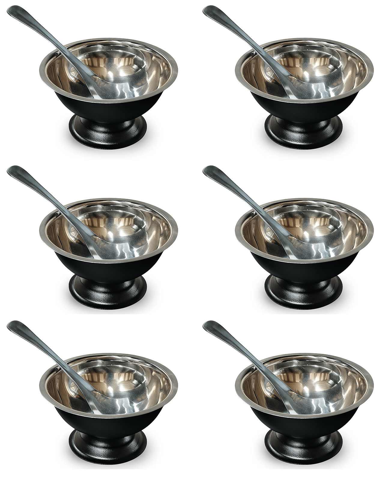     			Dynore Dessert Serving Set Stainless Steel Dessert Bowl 10 cm ( Set of 12 ) Black