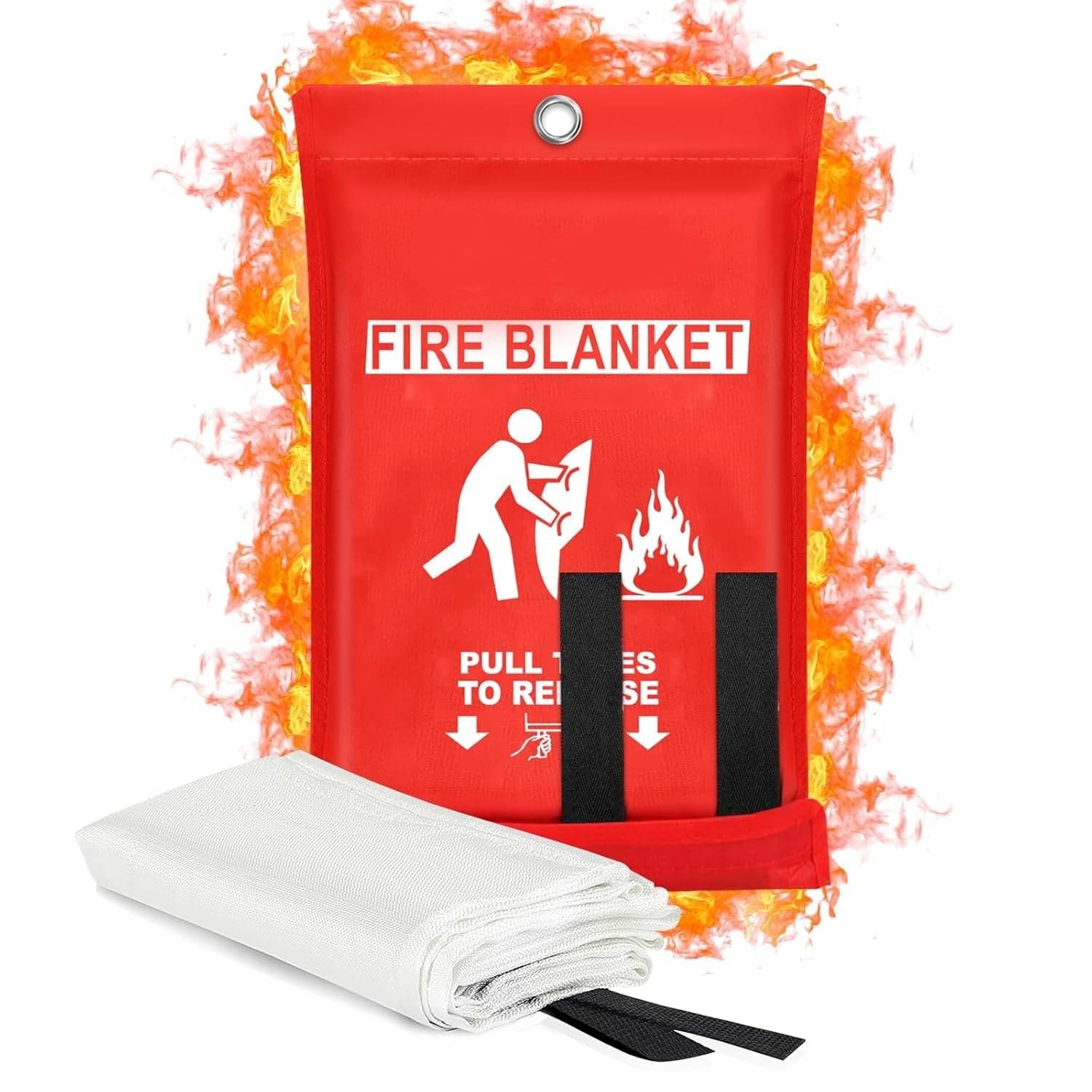     			Emergency Fire Blanket, 40" x 40" Flame Retardant Safety Blanket for Kitchen, Home, Office, Car, Grill, School, Warehouse – Fire Suppression Blanket for Emergency Heat Protection