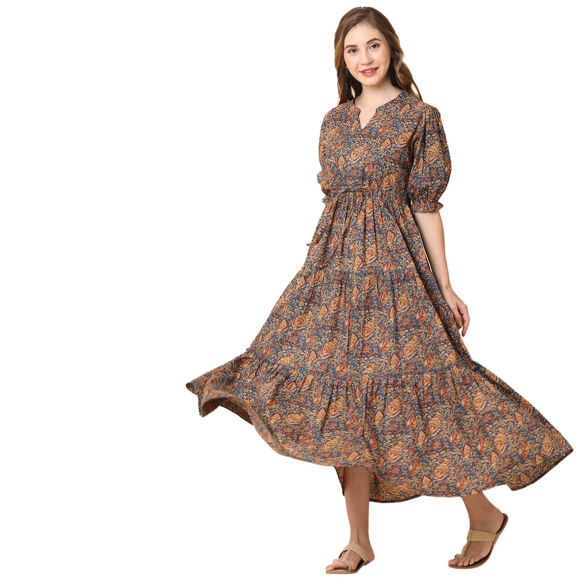 Globus Women Cotton A-line Dress ( Blue ) Globus Women Cotton A-line Dress ( Blue )